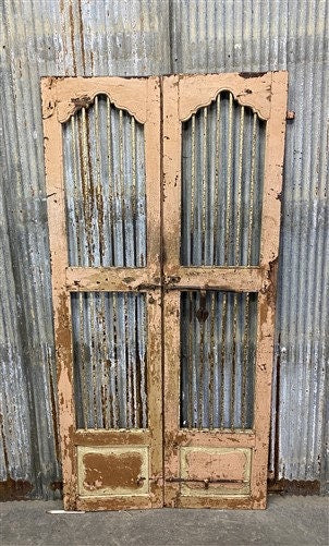 Home & Living > Outdoor & Gardening > Garden Decoration > Yard Art - Vintage Indian Garden Gates, Carved Metal Teak Doors,...