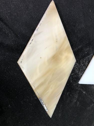 10 Stained Slag Glass Diamond Panes, Reclaimed Church Window Art Glass Pieces G