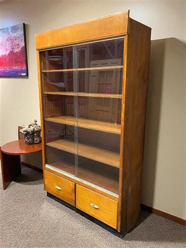 Home & Living > Furniture > Dining Room Furniture > Buffets & China Cabinets - 2 Sliding Door Display Cabinet, Vintage Dis...