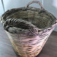Home & Living > Storage & Organization > Baskets - Round Wicker Basket, Vintage German Woven Rattan Basket, Storage Organi...