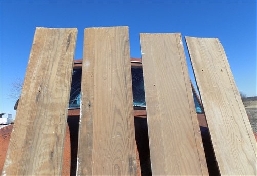 Home & Living > Home Improvement > Moldings & Trim - 4 Wood Trim Pieces, Architectural Salvage, Reclaimed Vintage Wood Bas...