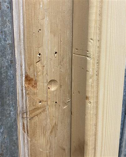 Antique French Single Door (27.5x82) Glass Pane Door with Jamb, Encased Door T57