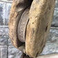 Block Pulley, Vintage Wood Cast Iron Rustic Farm Barn Hay Trolley Carrier A7