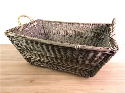 Rectangular Wicker Basket, Vintage German Woven Basket, Storage Organizer C34