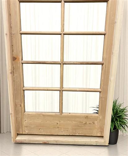 Antique French Single Door (37x86.5) Glass Pane Door with Jamb, Encased Door T35