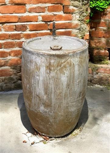 Home & Living > Outdoor & Gardening > Plant Stands - Standard Oil Co Drum, Vintage 56 Gal Steel Drum, Metal Barrel, Indust...