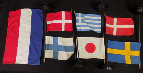 Art & Collectibles > Collectibles > Memorabilia - Lot Mini Flags Denmark Greece Finland Japan Netherlands Sweden, Vintage...