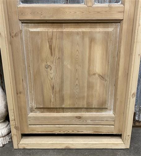 Antique French Single Door (27.25x82) Glass Pane Door with Jamb, Encased Door T6