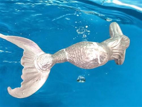 Home & Living > Outdoor & Gardening > Garden Decoration > Outdoor Statues - Mermaid Statue, Bench Sitter, Large Aluminum,...