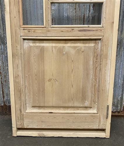 Antique French Single Door (27.5x82) Glass Pane Door with Jamb, Encased Door T57