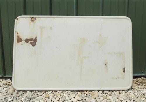 Home & Living > Furniture - White Porcelain Vintage Table Top Panel, Kitchen Cupboard Hoosier Enamel A25 by The Old Grainery