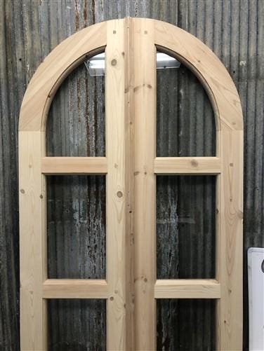 Arched French Double Doors (32x80.5) 3 Pane Glass European Styled Doors O15
