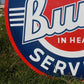 Buick Authorized Service Sign, 2 Sided Metal Porcelain Advertising Buick Sign,
