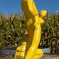 Yellow MCM Spanish Flamenco Dancers TV Lamp, Gold Midcentury Television Light