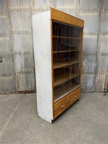 Home & Living > Furniture > Dining Room Furniture > Buffets & China Cabinets - 2 Sliding Door Display Cabinet, Vintage Dis...