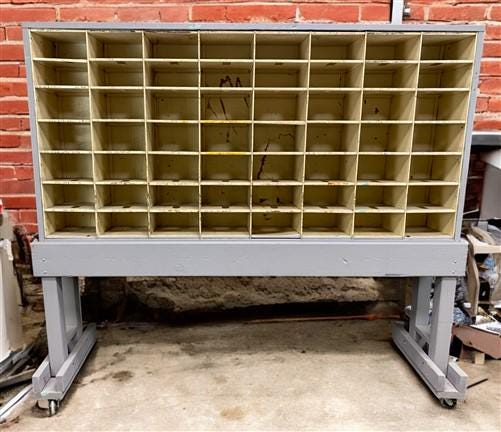Hardware Store Cabinet, Railroad Post Office Mail Sorter, Bolt Bin, Cubbyhole, A