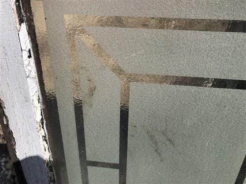 Home & Living > Home Improvement > Windows - Etched Frosted Clear Glass Vintage Church Window, Architectural Art Glass, H...