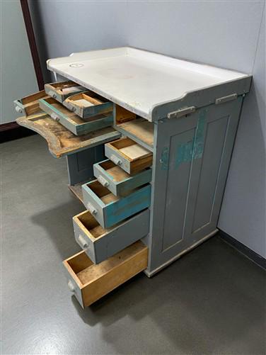 Home & Living > Furniture > Office Furniture > Desks - Watchmaker Bench, Vintage Jewelers Workbench, Entry Hall Table, Ind...