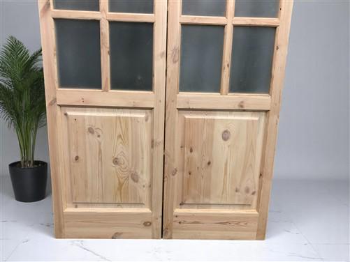 French Double Door (48x96.5) 8 Pane Frosted Glass Door European Styled EM49