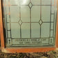 Etched Frosted Clear Glass Vintage Church Window, Architectural Art Glass, C