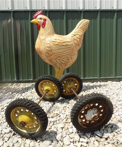 Toys & Games > Toys > Push & Pull Toys > Wagons - 4 Vintage Metal Baby Buggy Wheels Pedal Car Garden Cart Pumpkin Wagon A5...