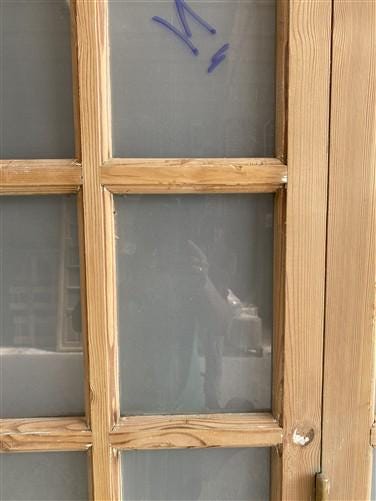 Antique French Double Doors (71x88) Frosted Glass European SideLite Jamb C8