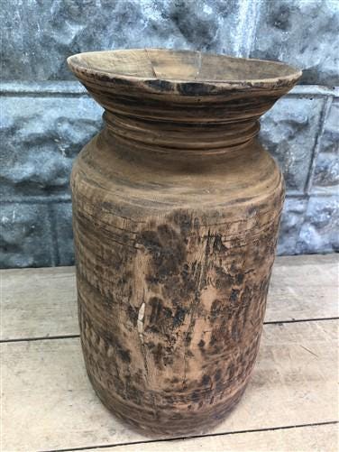 Home & Living > Home Decor > Home Accents > Vases - Wood Pot, Round Water Jug, Planter Urn, Flower Frog Display, Farmhouse...