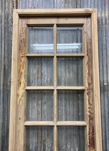Antique French Single Door (24.75x95) Glass Pane Door with Jamb, Encased Door T1