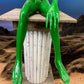 Art & Collectibles > Sculpture > Figurines - Sitting Green Alien Statue, Little Green Place Man, UFO Extra Terrestrial, A...