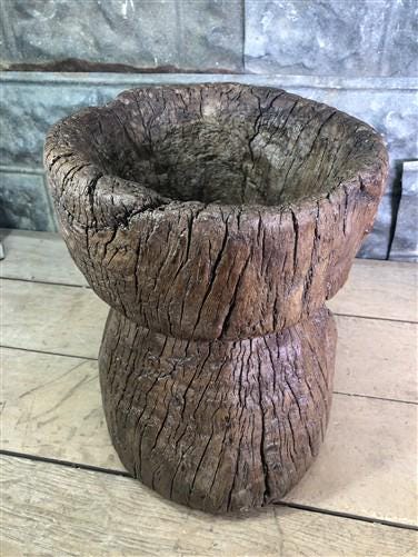 Rustic Wood Planter, Wood Stump, Round Wooden Flower Pot, Natural Wood Decor, J