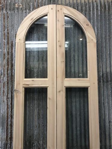 Arched French Double Doors (24x96) 3 Pane Glass European Styled Doors O14