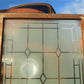 Etched Frosted Clear Glass Vintage Church Window, Architectural Art Glass, C