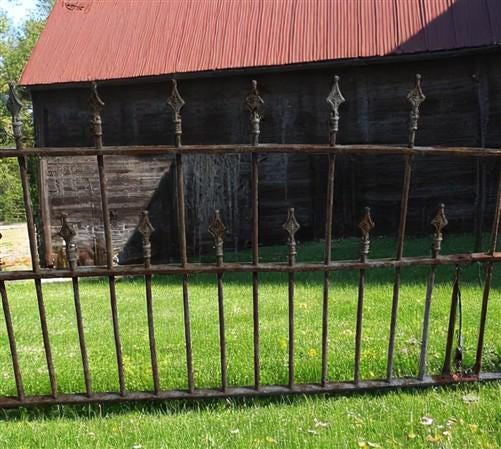 Home & Living > Outdoor & Gardening > Garden Decoration > Yard Art - Wrought Iron Vintage Fence Panel (95x37) Architectura...