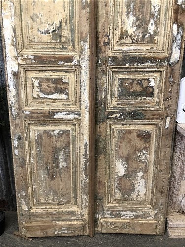 Antique French Double Doors (39.5x96.5) Raised Panel Doors, European Doors A298