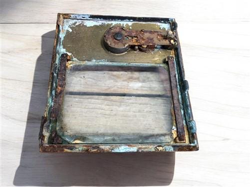 Art & Collectibles > Collectibles - US Post Office Box Bronze Star Doors, Vintage Combination Lock Mailbox Doors C by The...