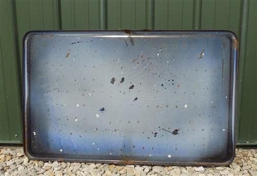 Home & Living > Furniture - Blue & White Porcelain Table Top Panel, Kitchen Cupboard Hoosier Enamel A30 by The Old Grainery