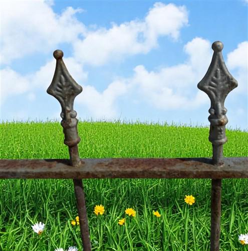 Home & Living > Outdoor & Gardening > Garden Decoration > Yard Art - Wrought Iron Vintage Fence Panel (88.5x43) Architectu...