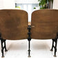 4 Vintage Wood Folding Theater Seats, Auditorium Seats, Entryway Bench, E12