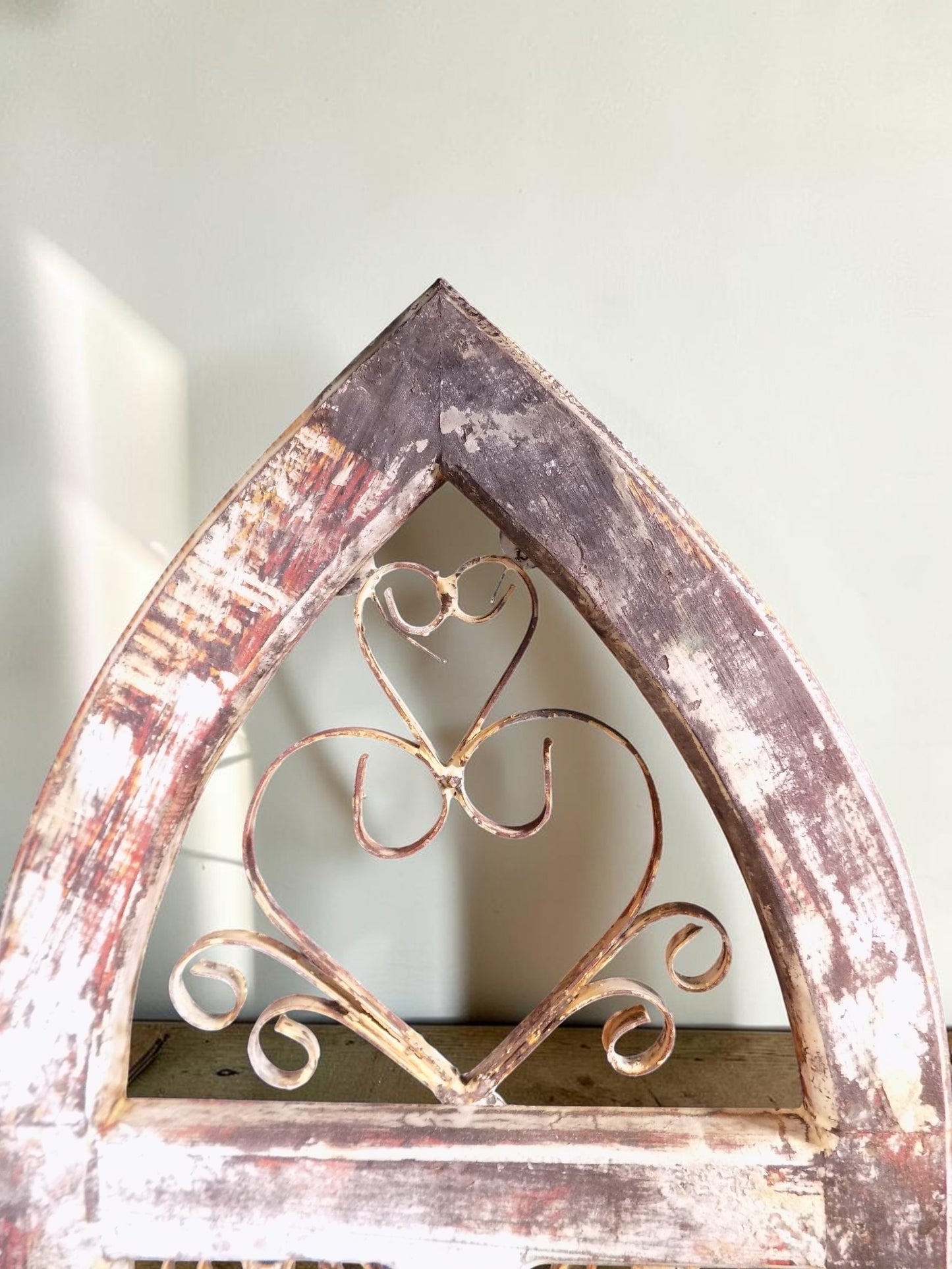 Windows - Arched Rustic Metal Wood Window Frame, Vintage Inspired Wall Decor, Heart Scroll by The Old Grainery (2020-Now,...