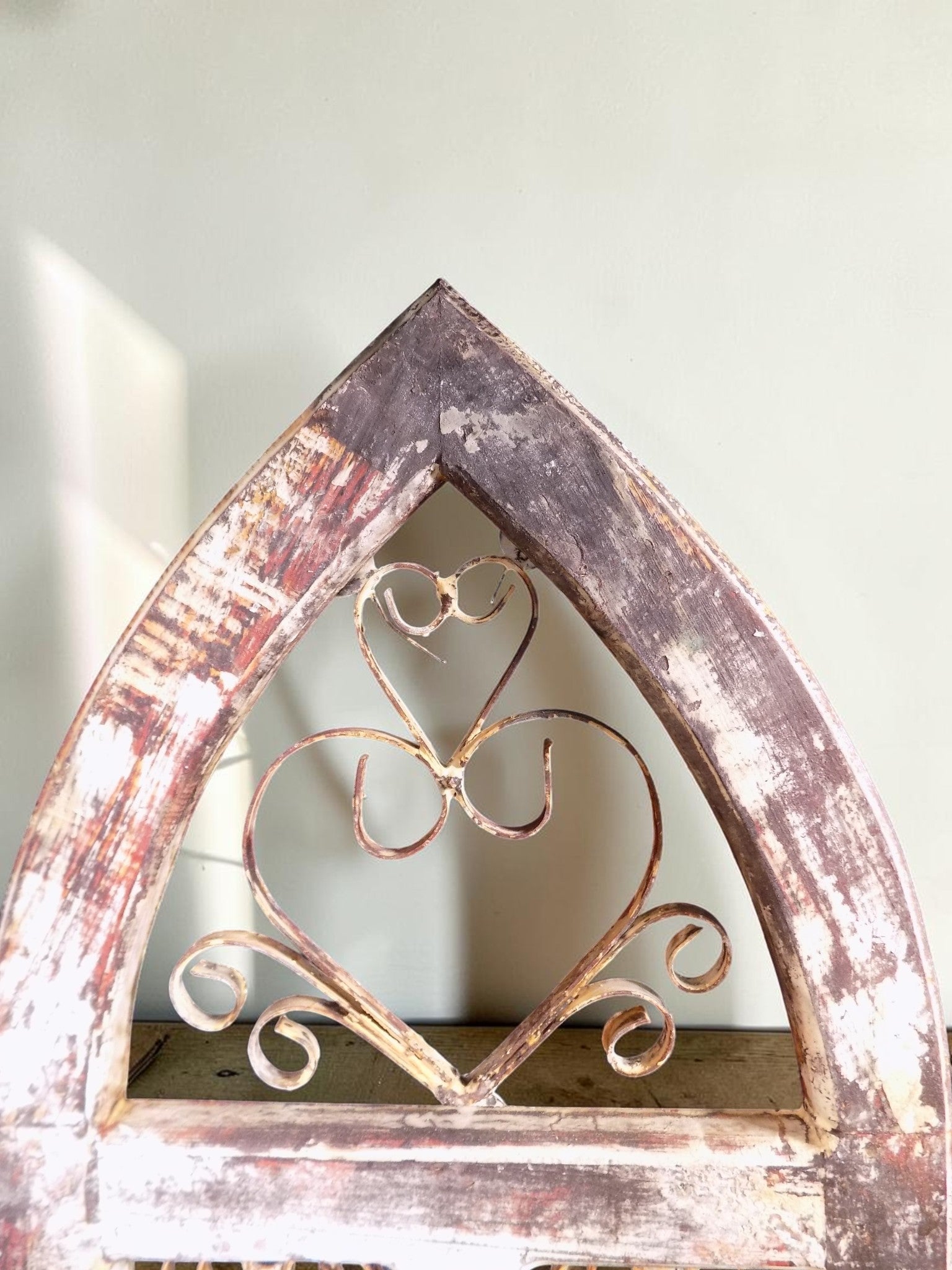 Windows - Arched Rustic Metal Wood Window Frame, Vintage Inspired Wall Decor, Heart Scroll by The Old Grainery (2020-Now,...