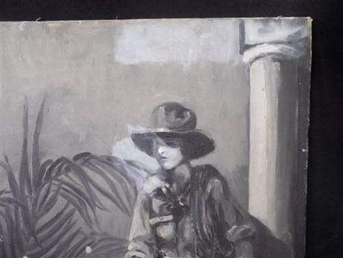 Art & Collectibles > Painting > Oil - 1920s Junita McGwire Portrait Paint Canvas, Original Art Partially Cleaned E by The...