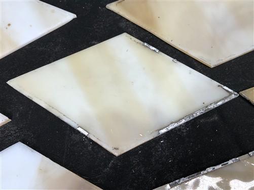 Craft Supplies & Tools > Raw Materials > Glass - 10 Stained Slag Glass Diamond Panes, Reclaimed Church Window Art Glass Pi...