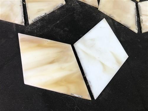 10 Stained Slag Glass Diamond Panes, Reclaimed Church Window Art Glass Pieces G