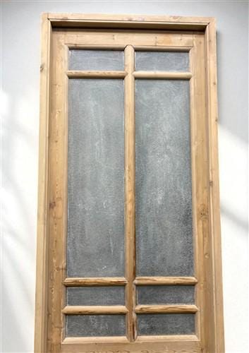 Antique French Single Door (29 x90) Glass Pane Door with Jamb, Encased Door T39
