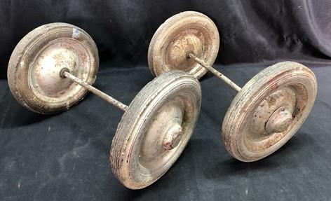 4 Wagon Wheels, Pedal Car, Garden Cart, Pumpkin Wagon, Vintage Goodyear A55