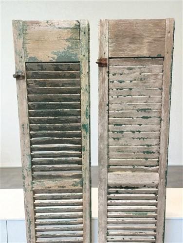 Antique Farmhouse Shutters, Wood Door Window Shutter, Architectural Salvage A69