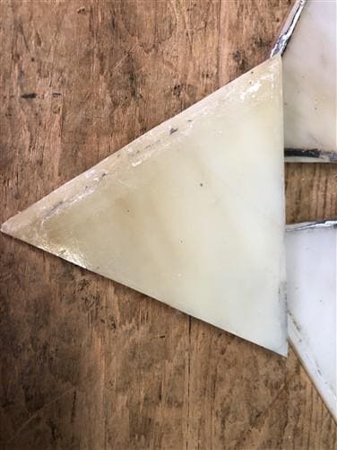 Craft Supplies & Tools > Raw Materials > Glass - Stained Slag Glass Triangle Panes, Reclaimed Church Window Art Glass Piec...