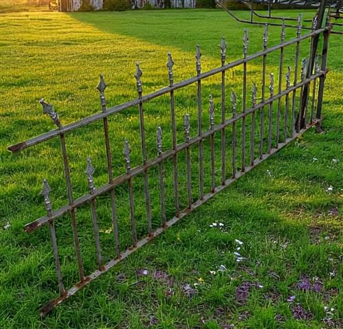 Wrought Iron Vintage Fence Panel (97x40) Architectural Salvage, Garden Art A25