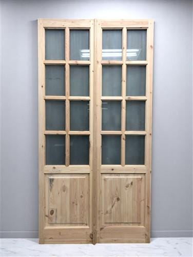 French Double Door (48x96.5) 8 Pane Frosted Glass Door European Styled EM49
