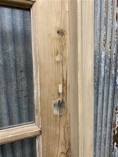 Antique French Single Door (33x92.5) Glass Pane Door with Jamb, Encased Door T32